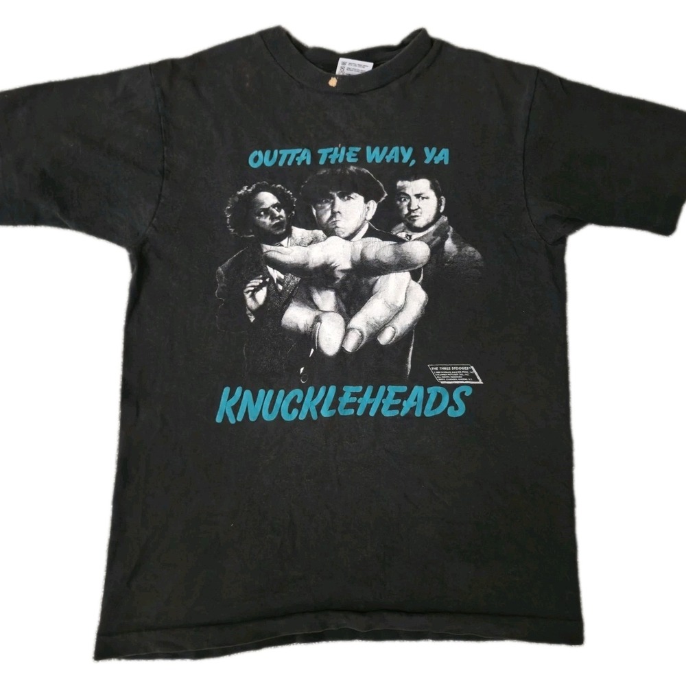Vintage 80s The Three Stooges T Shirt Youth Large Anvil 1989 Promo Comedy Show
